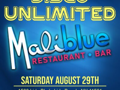 Blue poster with